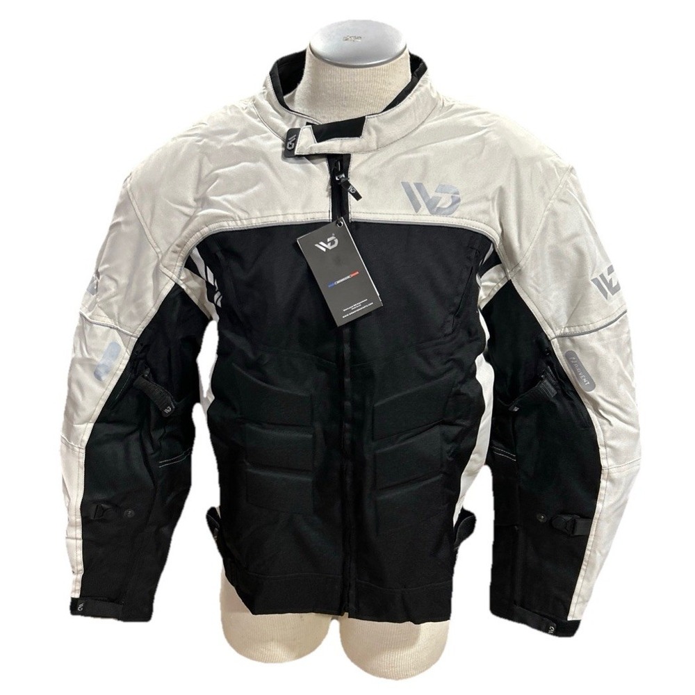 WD Motorsports Motorcycle Jacket Mens 2XL Vegas Series Black, White Padded